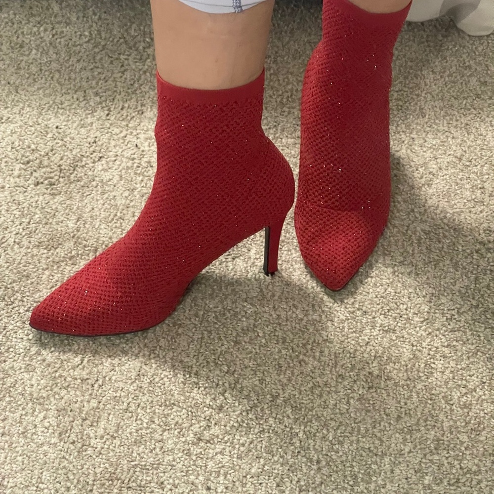 MIA Red Heeled Boots side 9 women - Picture 2 of 14